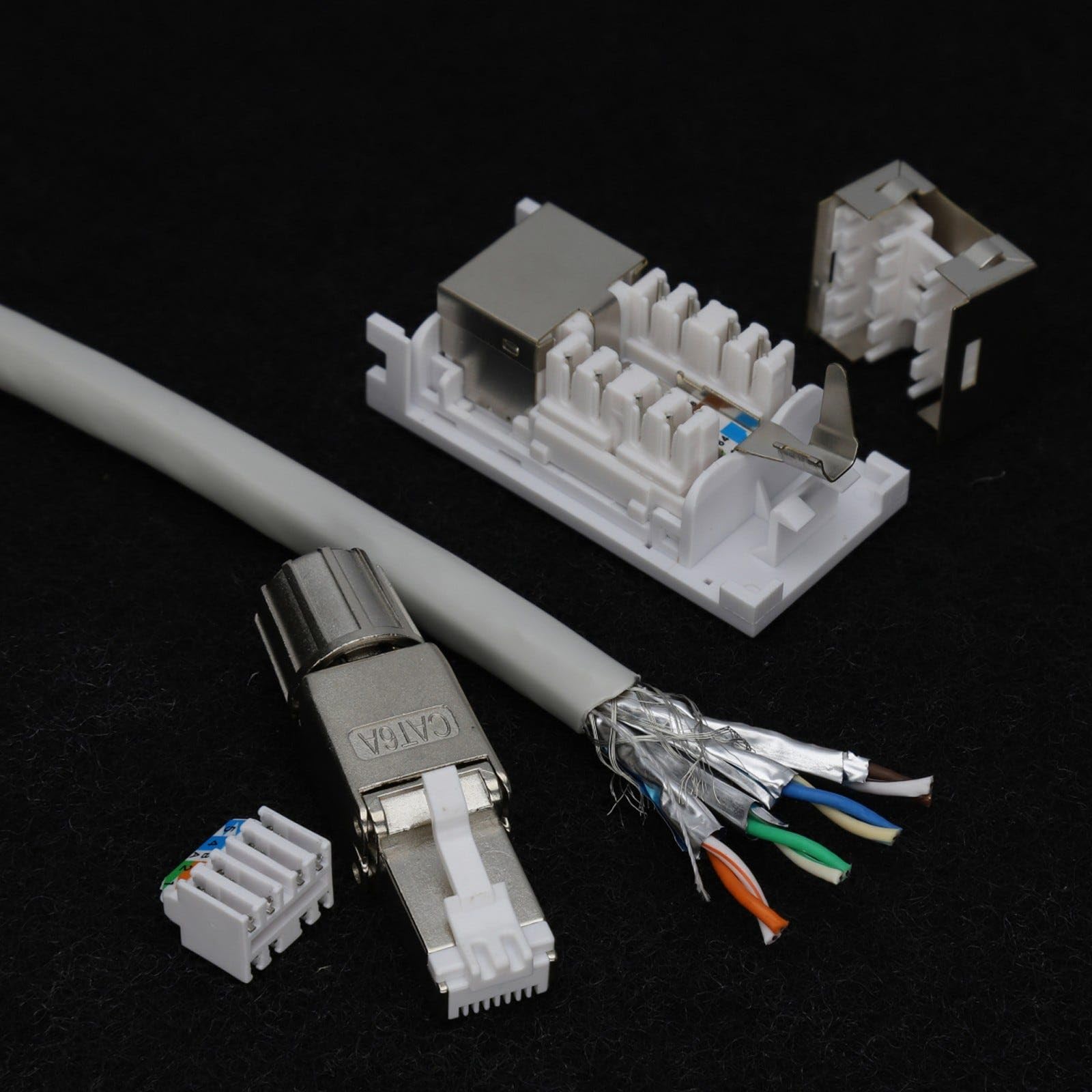 kenable Bobina Cable de Red Ethernet CAT6A S/FTP Interior 305 m [305 metros/305m] Cobre Puro 23AWG Apantallado Gris