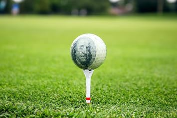 JP Lann 3 Pack $100 Dollar Bills Golf Balls - Ben Franklin Golf Ball Gift Set - 3 Money Novelty Golf Balls