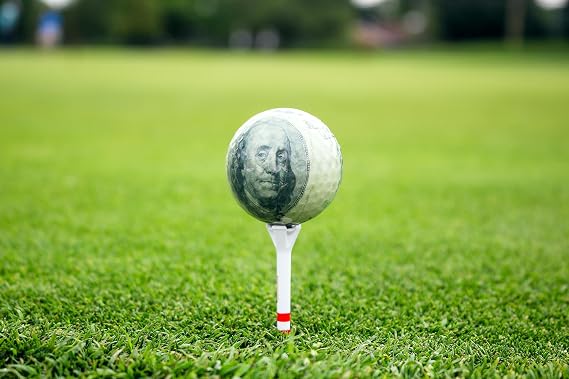 JP Lann 3 Pack $100 Dollar Bills Golf Balls - Ben Franklin Golf Ball Gift Set - 3 Money Novelty Golf Balls