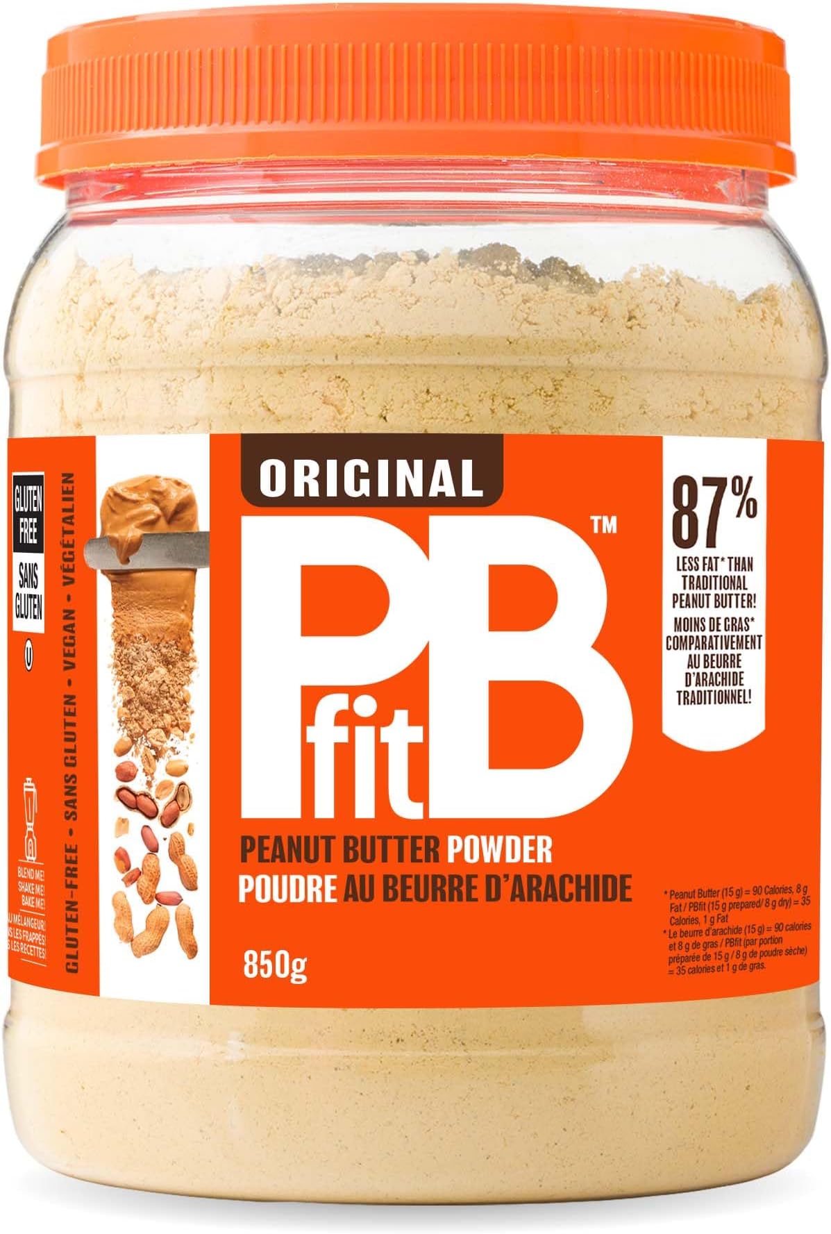 PBfit All-Natural Peanut Butter Powder, Powdered Peanut Spread from Real Roasted Pressed Peanuts, 8g of Protein (30 oz.) (Pack of 2)