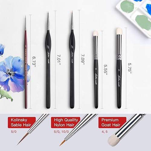 Miniatura 3 de golden maple - Juego de 13 pinceles de pintura en miniatura y pinceles secos para pintura de detalles finos, pintura acrílica, acuarela, óleo,