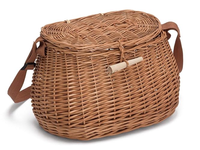 Prestige Wicker Fishing Creel, Willow, Natural, 32x17x19 cm