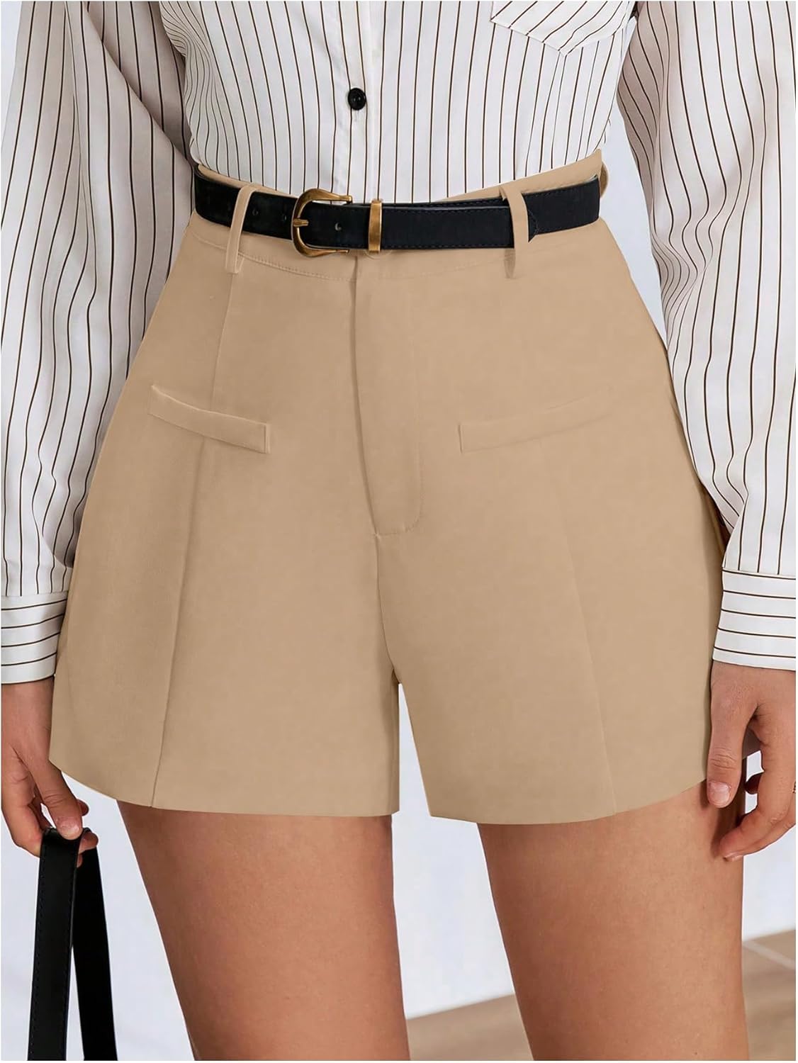 WDIRARA Women's Summer Dressy High Waisted Shorts Wide Leg Comfy Work Casual Shorts - Image 3