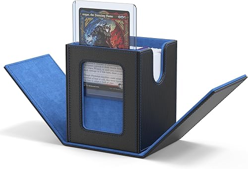 Miniatura 16 de Caja de almacenamiento de cartas ZLCA para cartas de intercambio, caja de cubierta de baraja MTG Commander con capacidad para más de 120 cartas