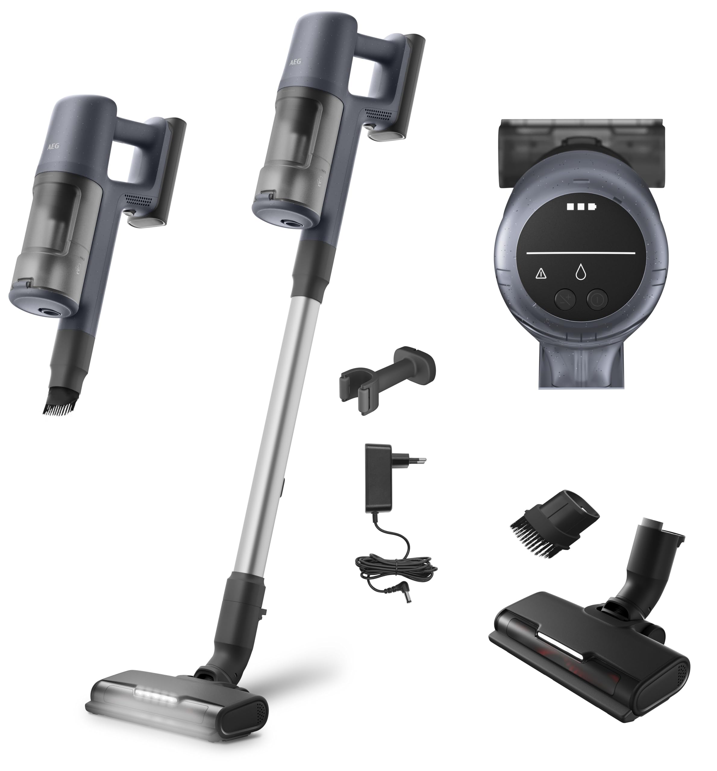 AEG 6000 Cordless Vacuum Cleaner AP61CB21DB, 103 000 RPM, Powerful Suction, Up to 99% Dust Pickup, 40 Min Runtime, Multi-Surface Nozzle, Detachable Handheld Unit