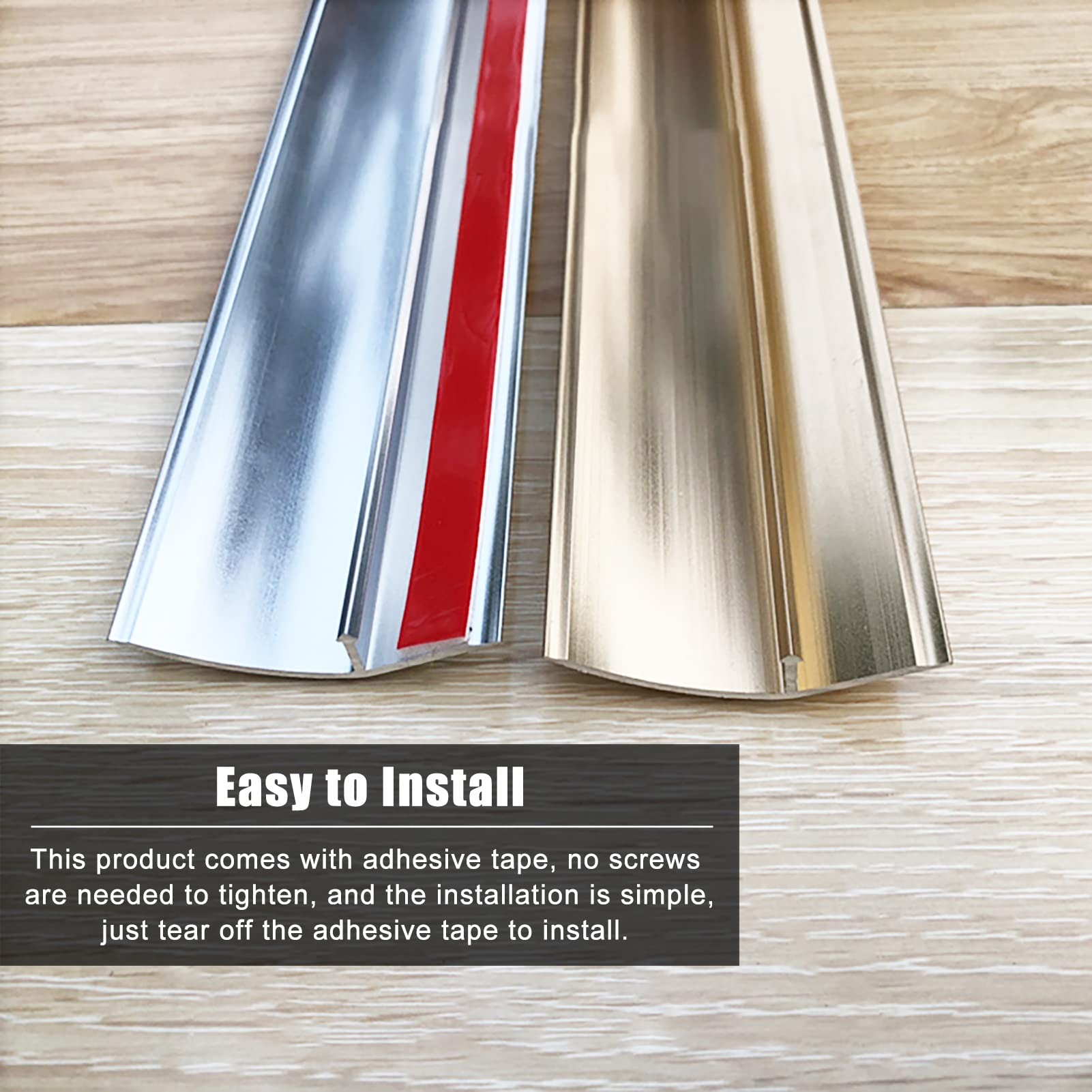 Listwy przypodłogowe, Listwa przejściowa podłogowa Drewno do płytek/laminatów/dywanów/nierównych podłóg, wytrzymałe progi aluminiowe drzwi(Gold)