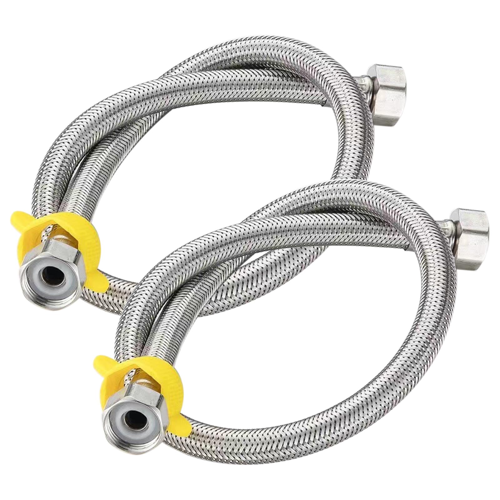 Tubo flessibile 1/2", 2 pezzi 20 cm, tubo corazzato in acciaio inox, prolunga per rubinetto, tubo flessibile di collegamento in acciaio inox per rubinetto valvola angolare