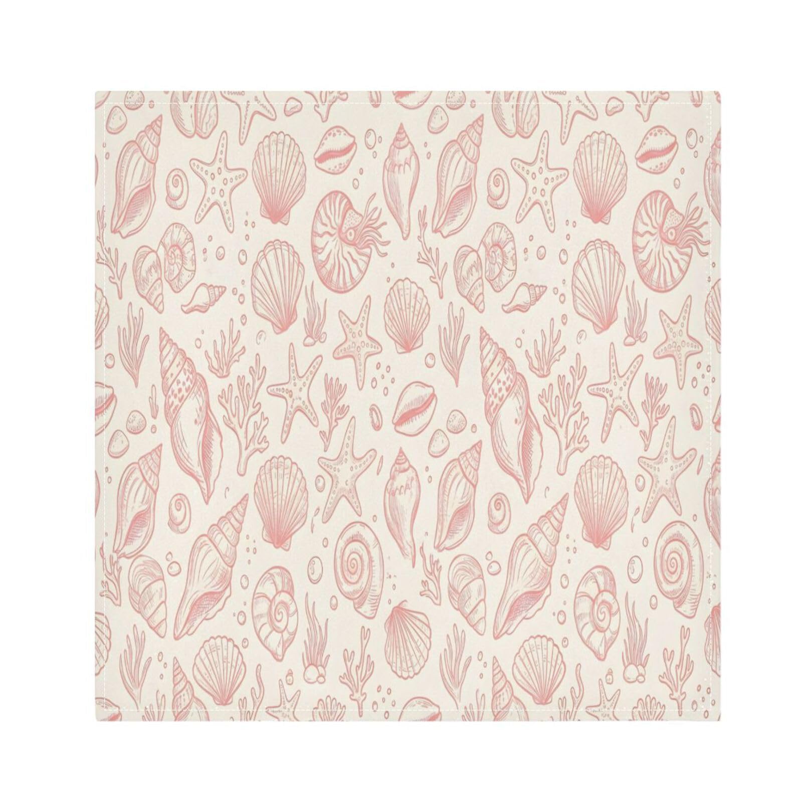 Ttgoth Shell Cloth Napkin Set of 4 Washable & Reusable Dinner Napkins for Dining Table, Banquets, Wedding, Party, 50x50 cm