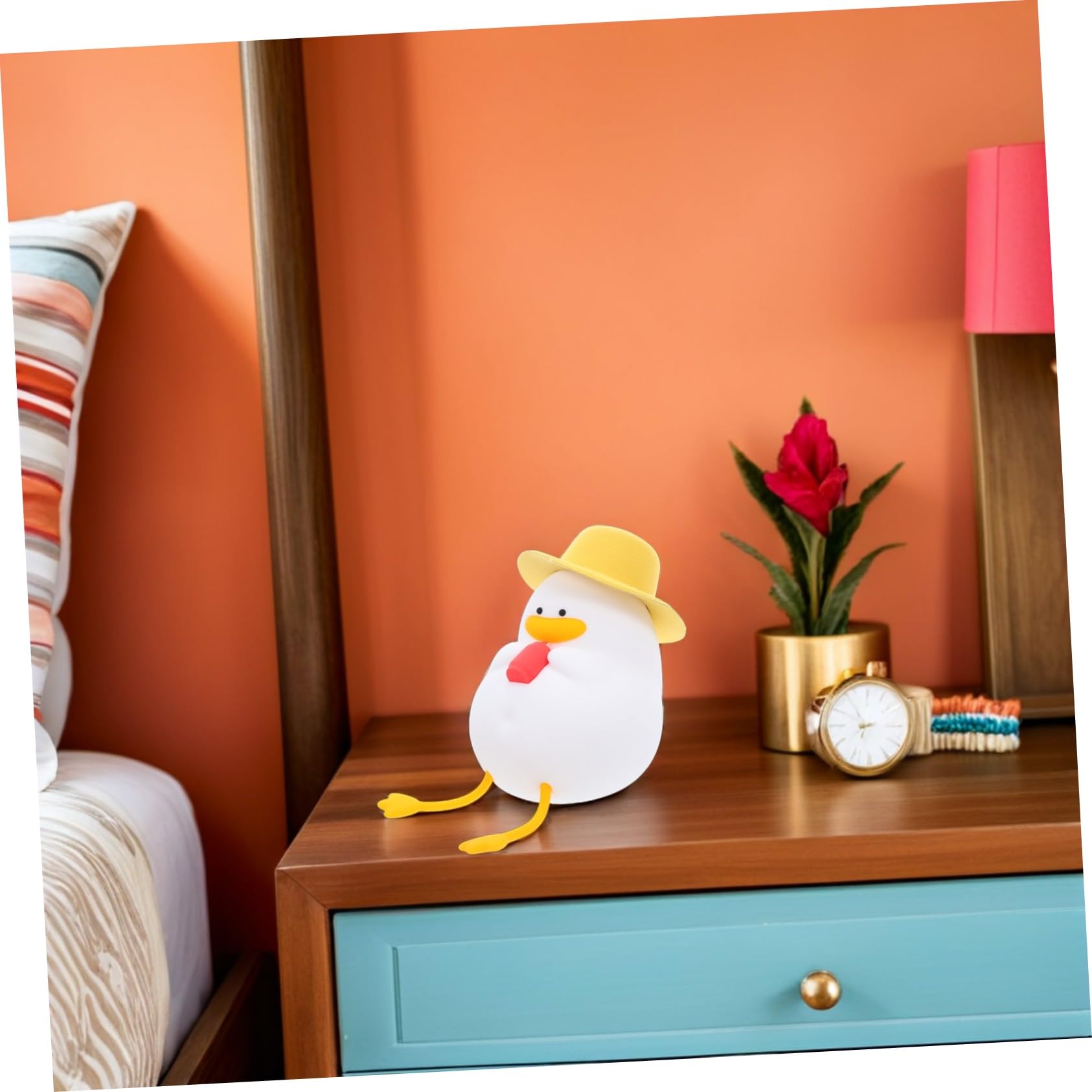 Lámpara Nocturna Pato de Silicona para Guardería, Luz LED Amarilla | Control Táctil, Iluminación Suave para Dormitorio, Uso en Tomas Nocturnas, Abs y PC