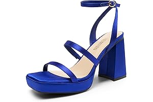 Blue Heel Strappy Sandals: Own the Night with Comfort and Style