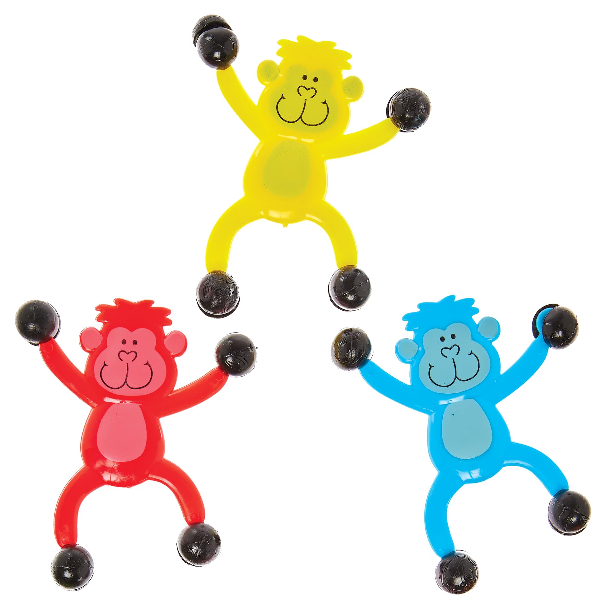 Baker Ross FN103 Monkey Wall Climbers - Pack of 6, Fun Party Bag Fillers for Kids, Fidget Toys