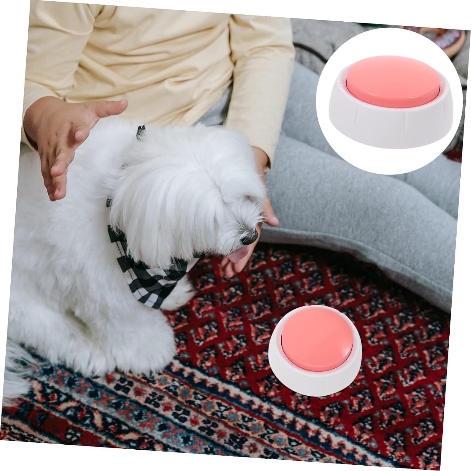 Sosoport 1pc Recordable Communication Button for Pets Sound Button for Dog Training and Interaction Re-recordable Talking for Pet Conversations Suitable for Dogs and Cats Pink No Batteries