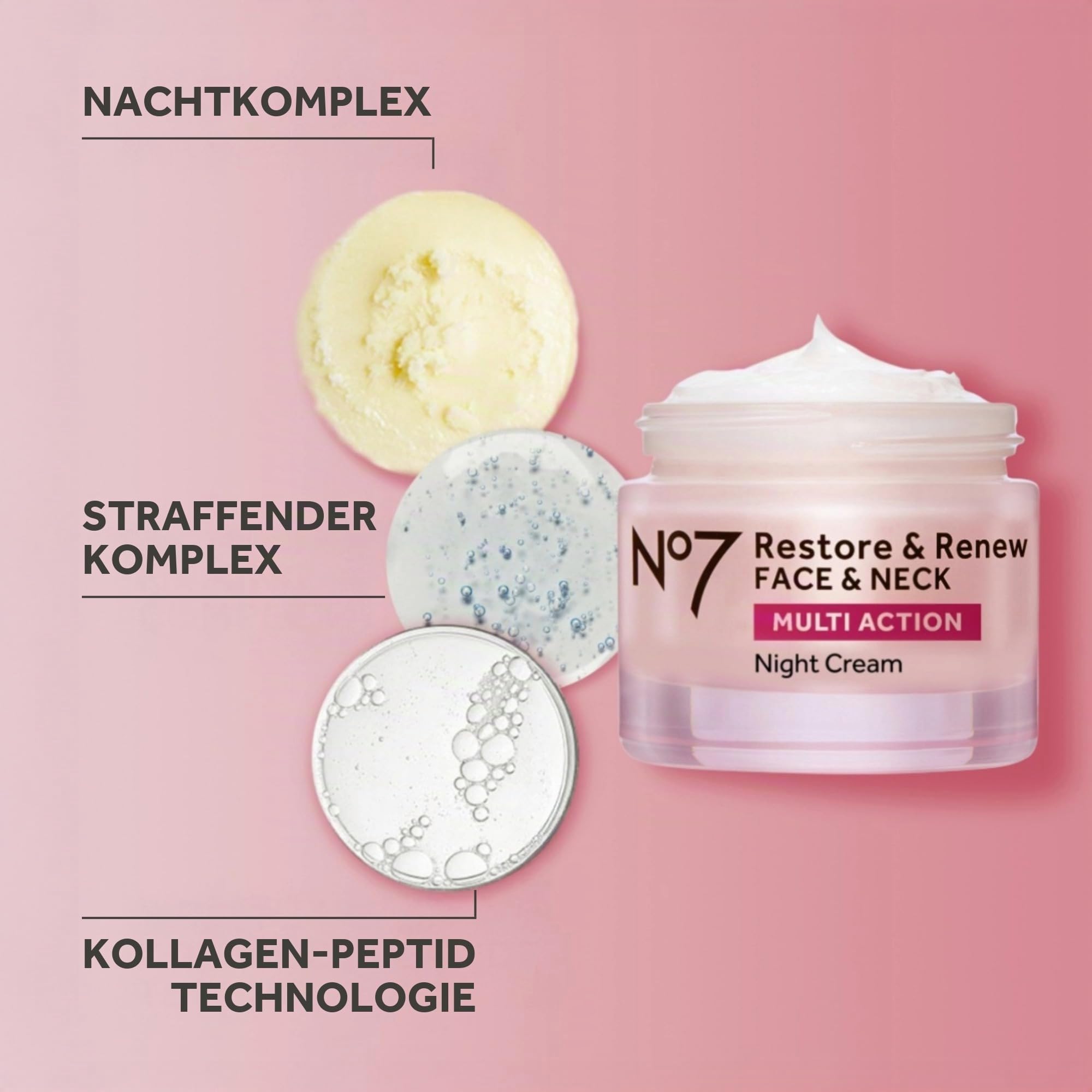 No7 Restore & Renew Anti-Aging Night Cream - Nachtcreme Gesicht, 50 ml