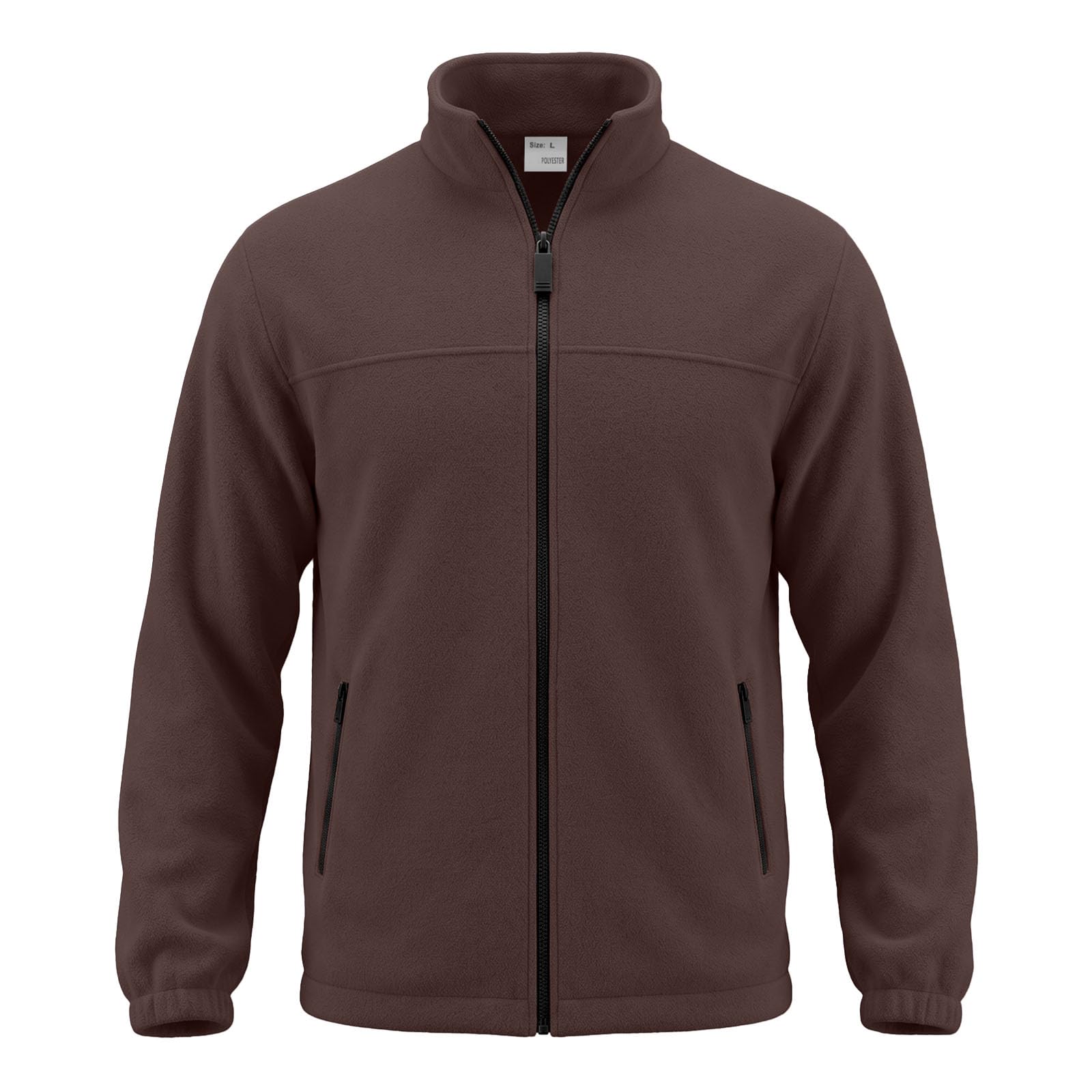 Pullover a maniche lunghe in pile per uomo-Stand Neck Full Zip Jumper Mens