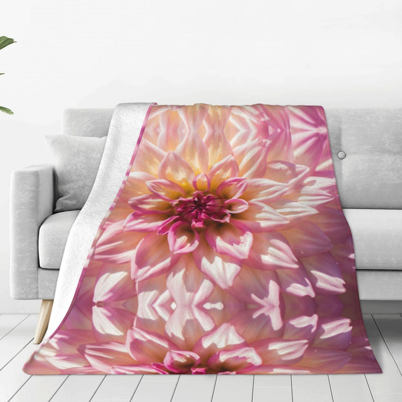 Couverture polaire anti-frissons en flanelle douce rose de lit