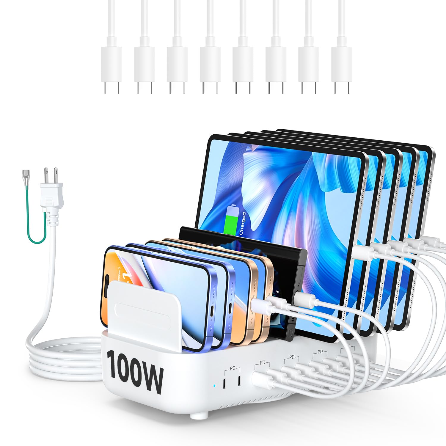 Amazon | 首佩充電ステーション、100W USB充電ステーション 10ポート