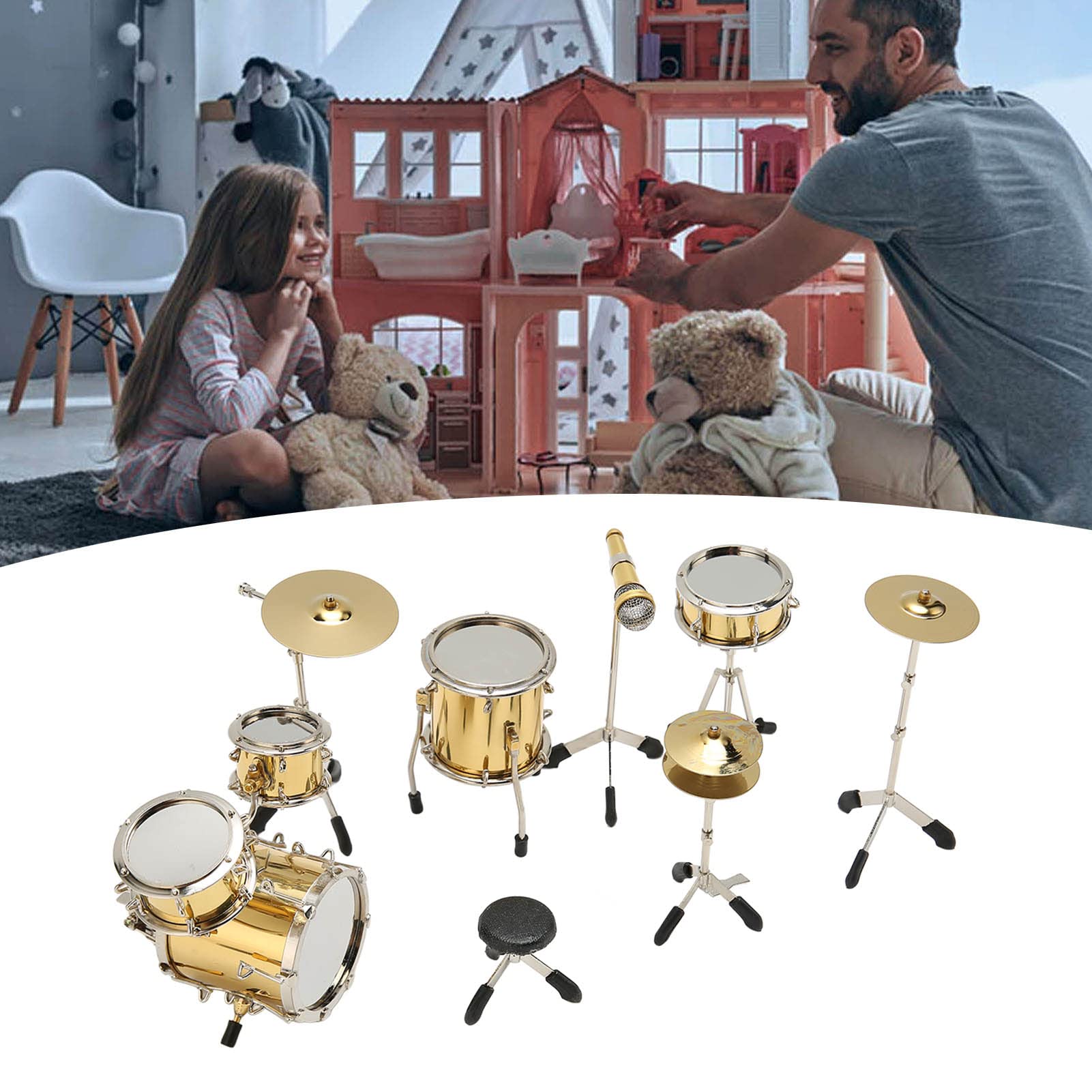 Mini Tambor De Percusión De Metal – Instrumento Musical Relajante De 14x12 Cm Con Baqueta, Para Adultos Y Estudiantes