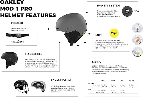 Miniatura 2 de Oakley MOD 1 Pro MIPS - Casco de esquí y snowboard para hombre y mujer + paquete con botella de agua plegable de diseñador iWear con mosquetón