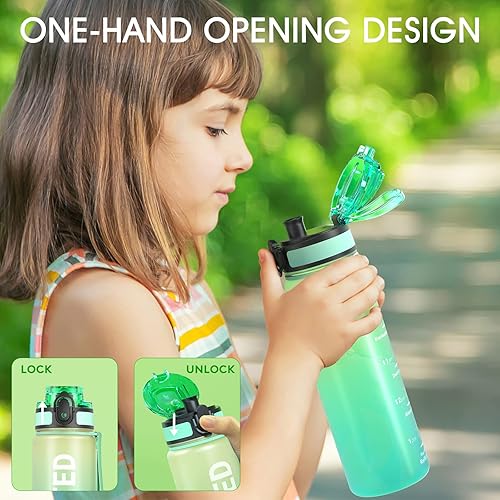 Miniatura 4 de Sahara Sailor Botella de agua, 322517 onzas, botellas de agua duraderas y a prueba de fugas, motivacionales con marcador de tiempo, Tritan, sin BPA,