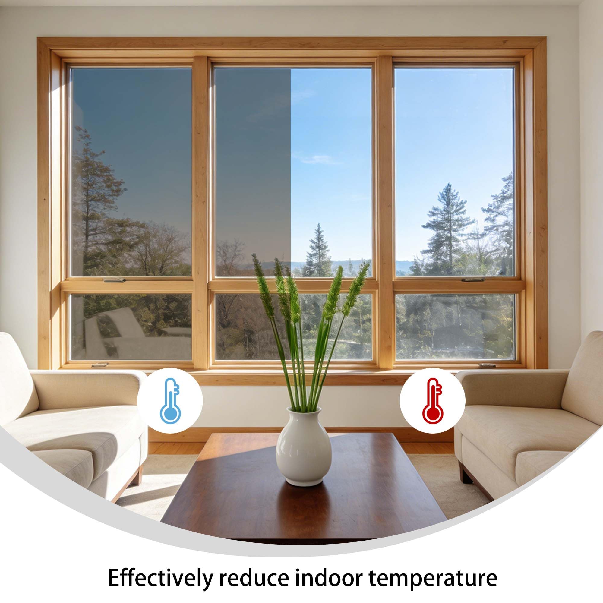 Vinilo Espejo para Ventanas 124 x 90 cm Privacidad Protege del Sol Vinilos Ventana Privacidad con Kit de Montaje para Hogar, Oficina, té de Plata