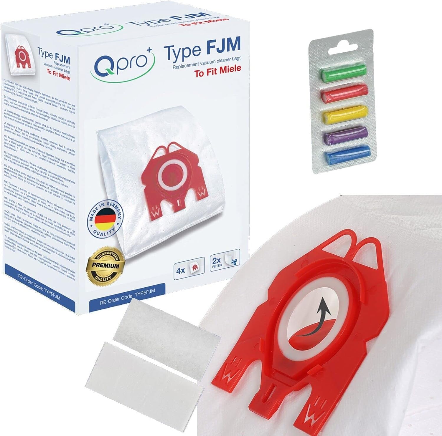 Qpro Microfibre Vacuum Cleaner Dust bags Compatible With Miele Complete