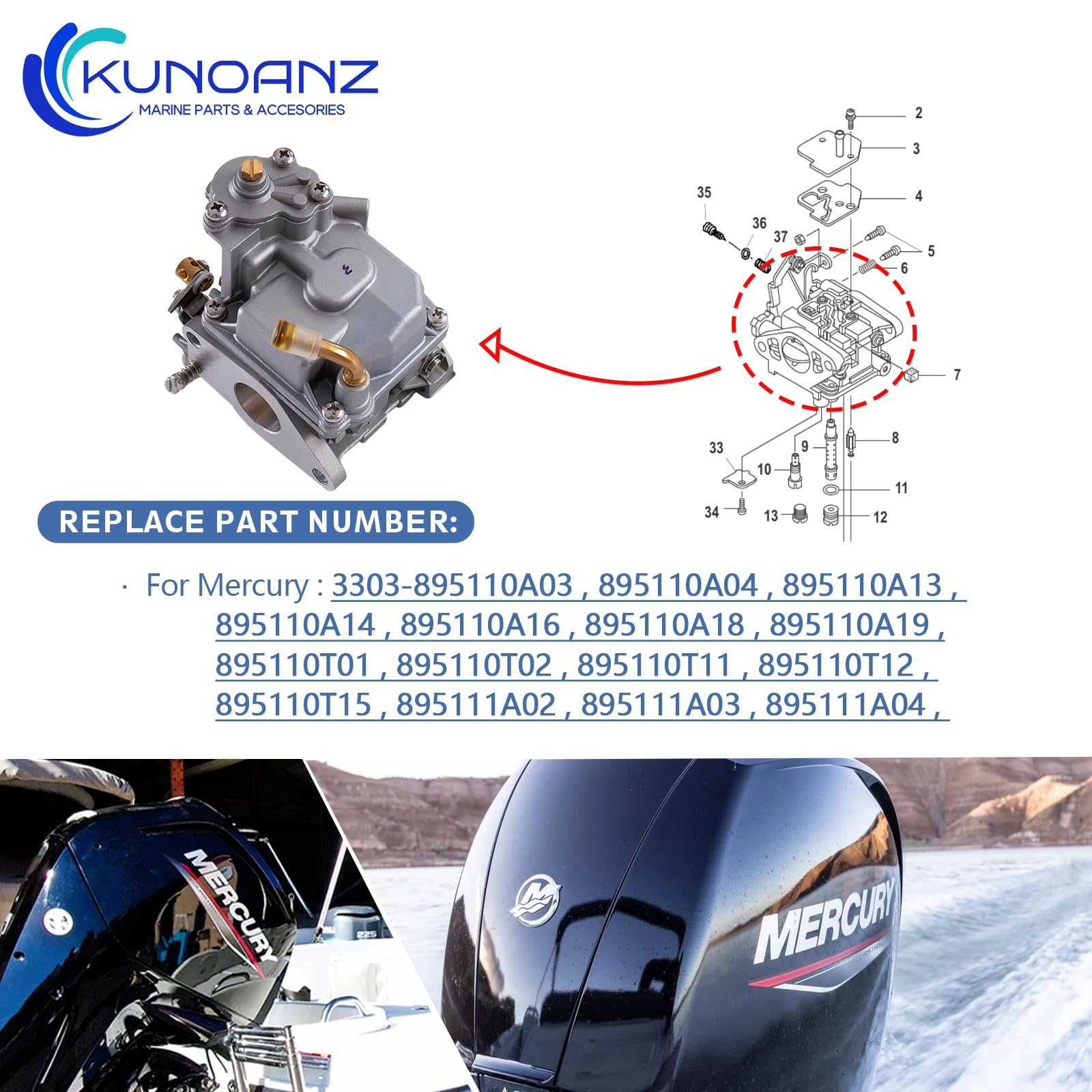 Amazon.com: 3303-895110T01 895110T11 8M0104462 8M0167272 Carbs