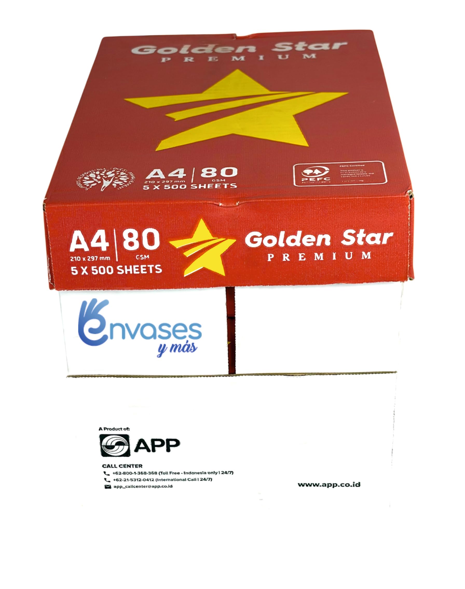 Caja 2500 Folios A4 80gr Papel Impresora Multifunción, 5 Resmas 500 Hojas, Papel Blanco A4 Para Fotocopiadora e Impresora Láser y Tinta, Paquete Oficina Imprimir y Escribir Calidad