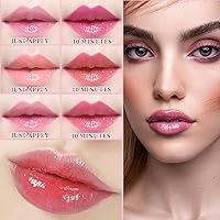 Vista 4 de Juego de 3 bálsamos labiales que cambian de color, lápiz labial mágico de gelatina, bálsamo labial tintado con brillo labial de cristal, hidratante