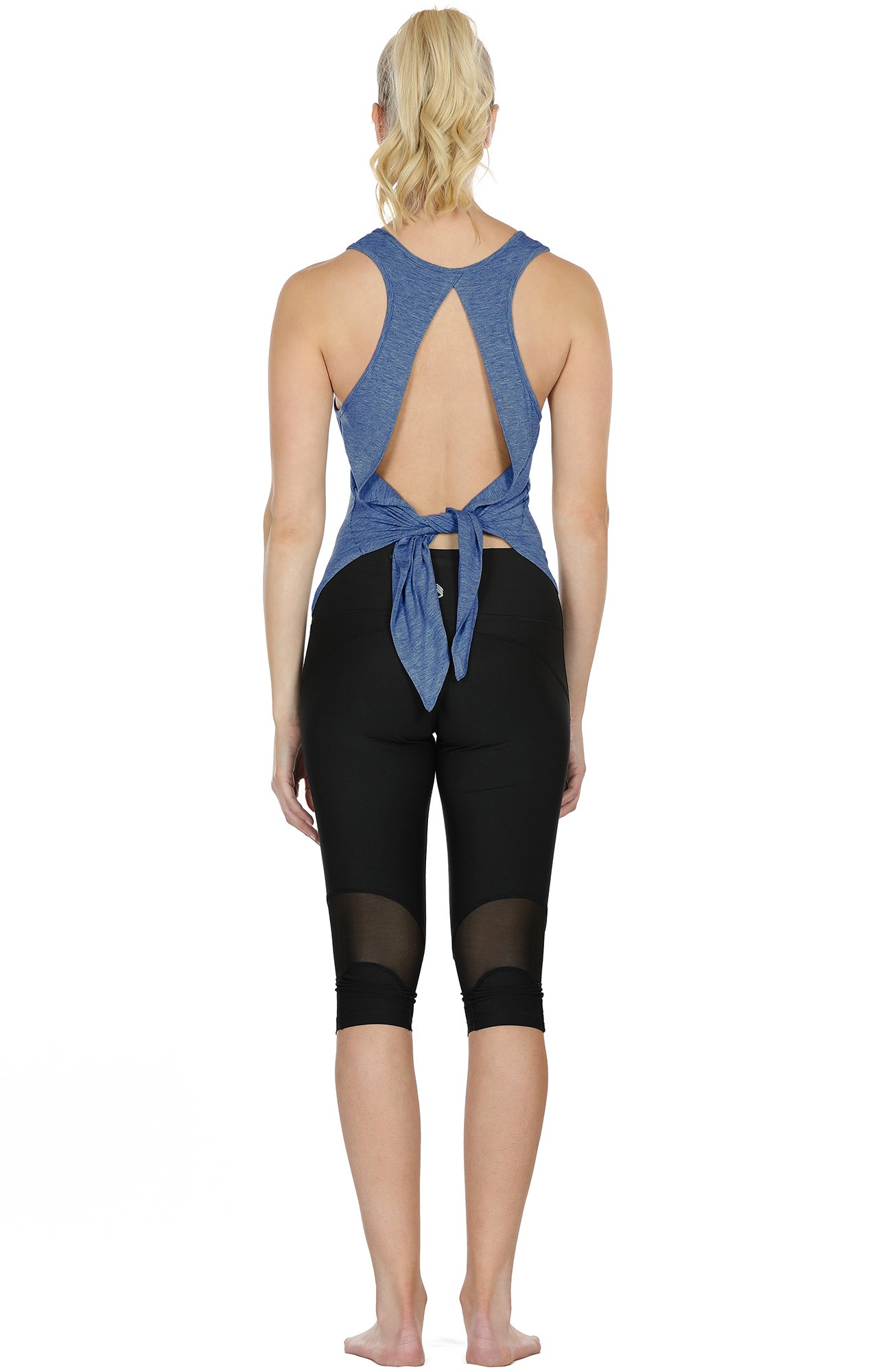 icyzone Damen Sport Top Rückenfrei Fitness Yoga Shirt Ärmellos Sport Oberteile, 2er Pack