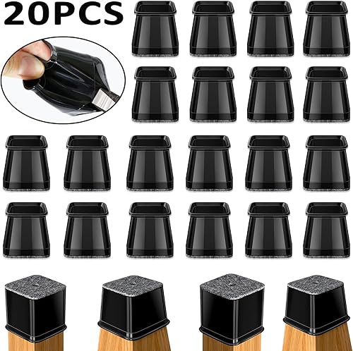 Miniatura 33 de BUMACO 20 protectores de suelo para patas de silla, protectores de patas de silla para suelos de madera dura, almohadillas de silicona para proteger