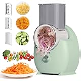 Electric Cheese Grater，3 In 1 Electric Grater For Home Kitchen,One-Touch Easy Control Salad Shooter Cheese Grater For Block Cheese Vegetable Cucumber Nuts（Mint Green）