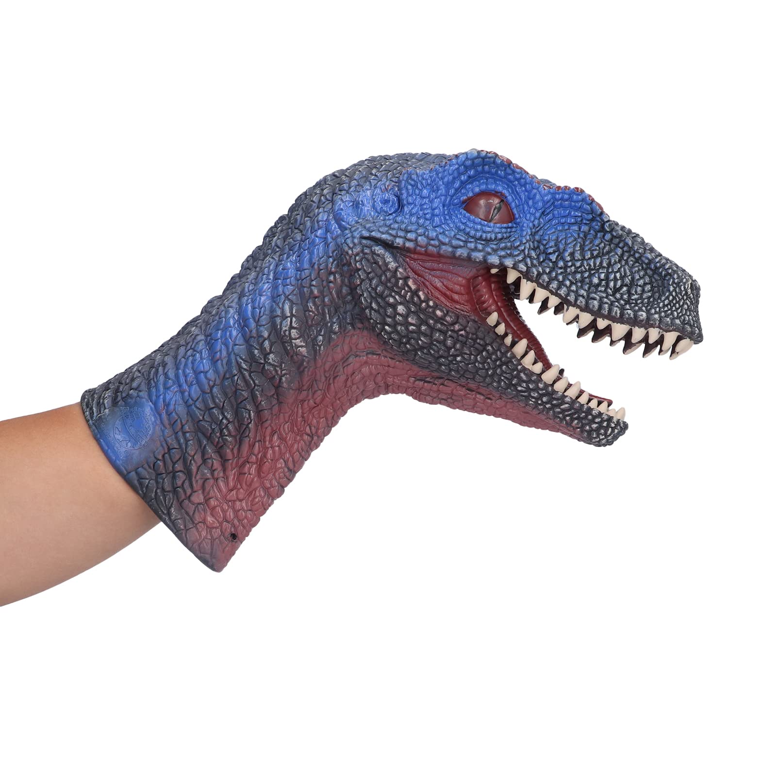 Hidyliu Burattino a Mano a Forma di Dinosauro, in Morbida Gomma Atossica, Giocattolo Interattivo per Bambini, con Bocca Controllabile Tramite Dito, Dipinto a Mano.