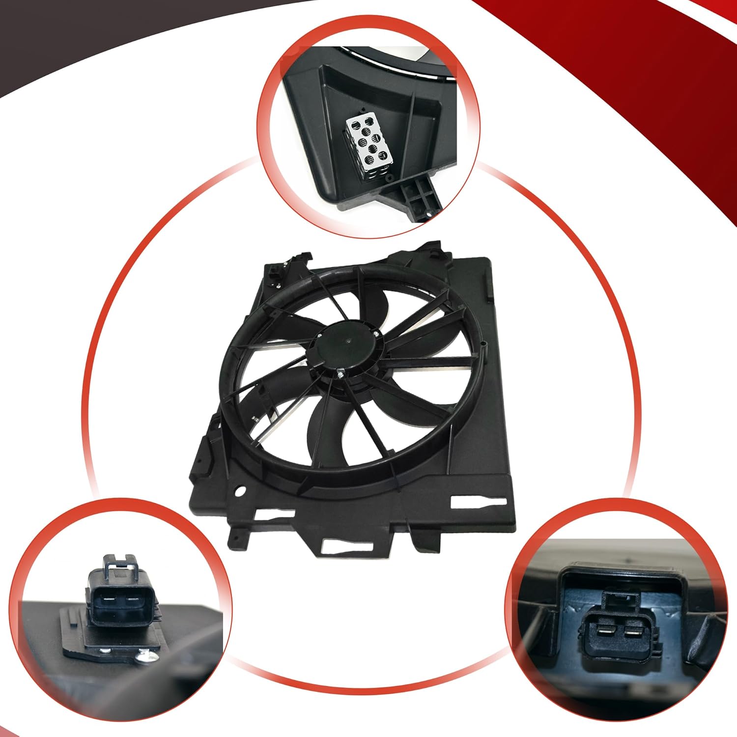 PartsFlow Engine Radiator Cooling Fan for 2008-2016 Chrysler Town & Country for 2008-2020 Dodge Grand Caravan for 2012-2015 Ram C/V for 2009-2014 Volkswagen Routan OE#621-028