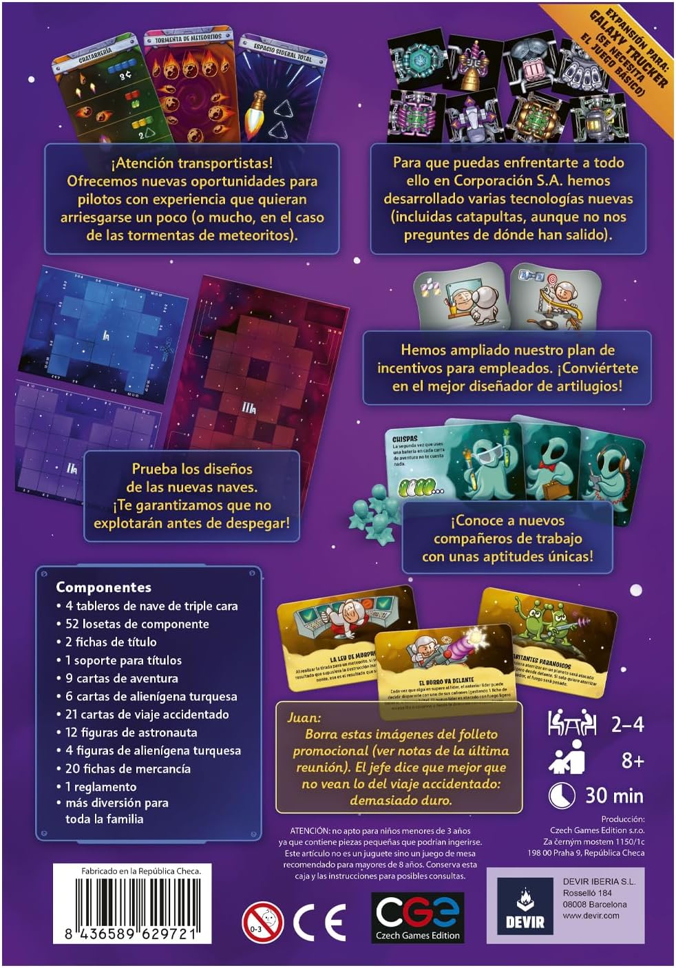 Devir - Galaxy Trucker: Expansion Horns In Space, Board Game, Transport Game with Friends, +8 (BGLAXYEXSP)