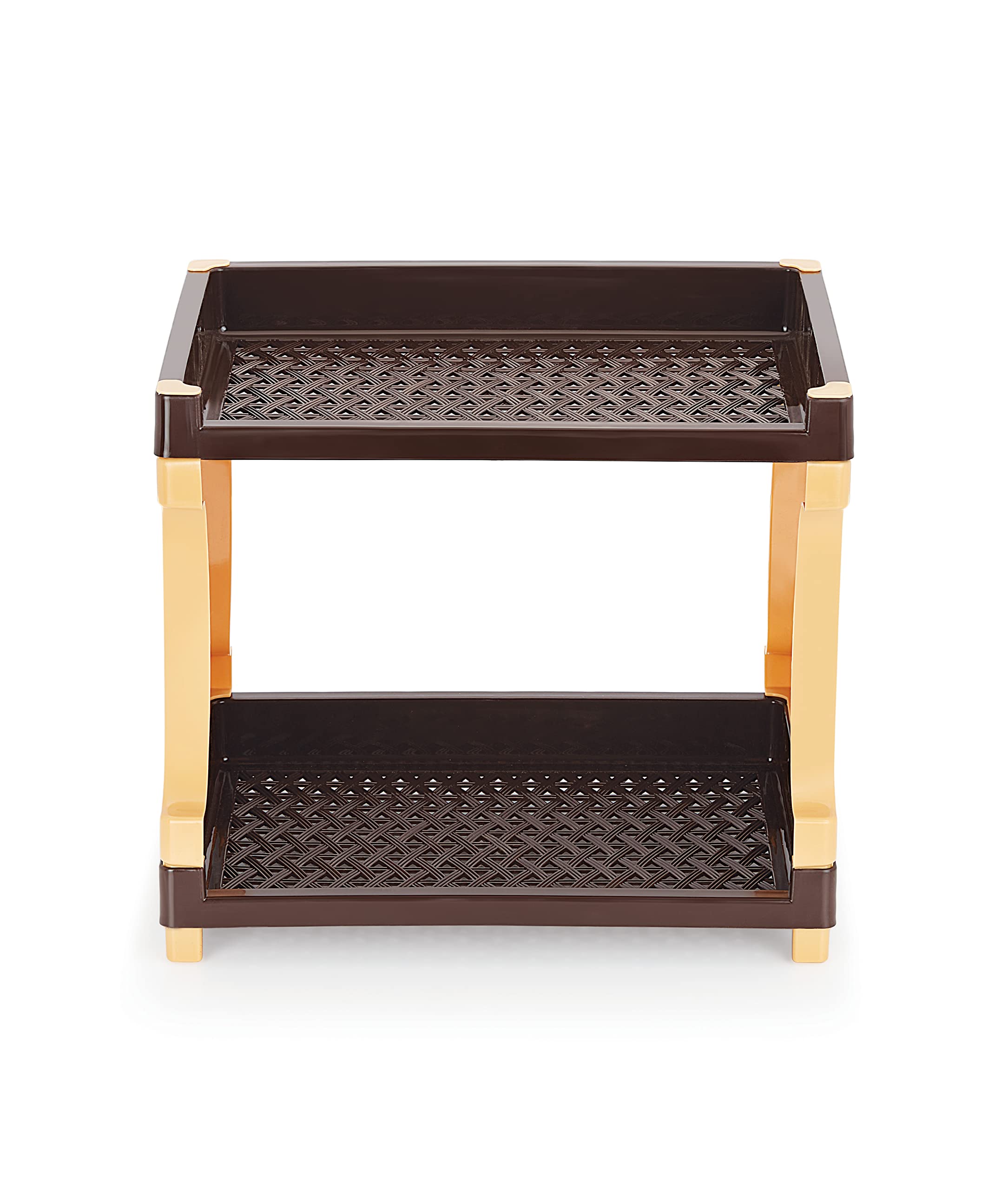 Nabhya2-Layer Multipurpose Storage Organizer Rack for Home, Bathroom, Living Room, Office, Bedroom Fruits/Vegetables Kitchen Rack (Logic-2-Brown)