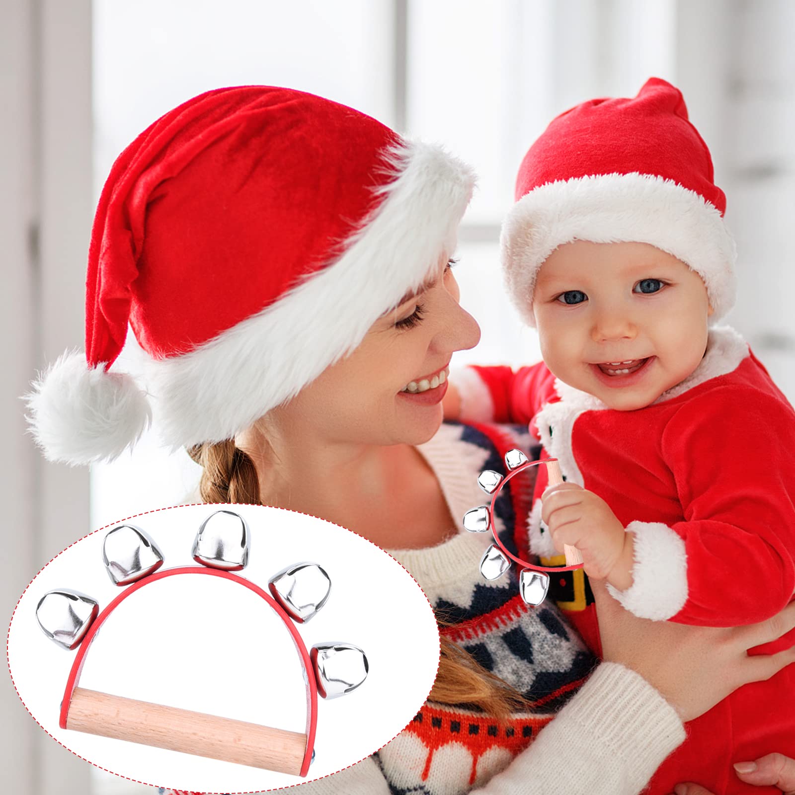 Acheter Clochettes à Main, Cloches De Traîneau à Main, Shaker En Bois, Bâton De Cloches, Instrument De Percussion Musicale