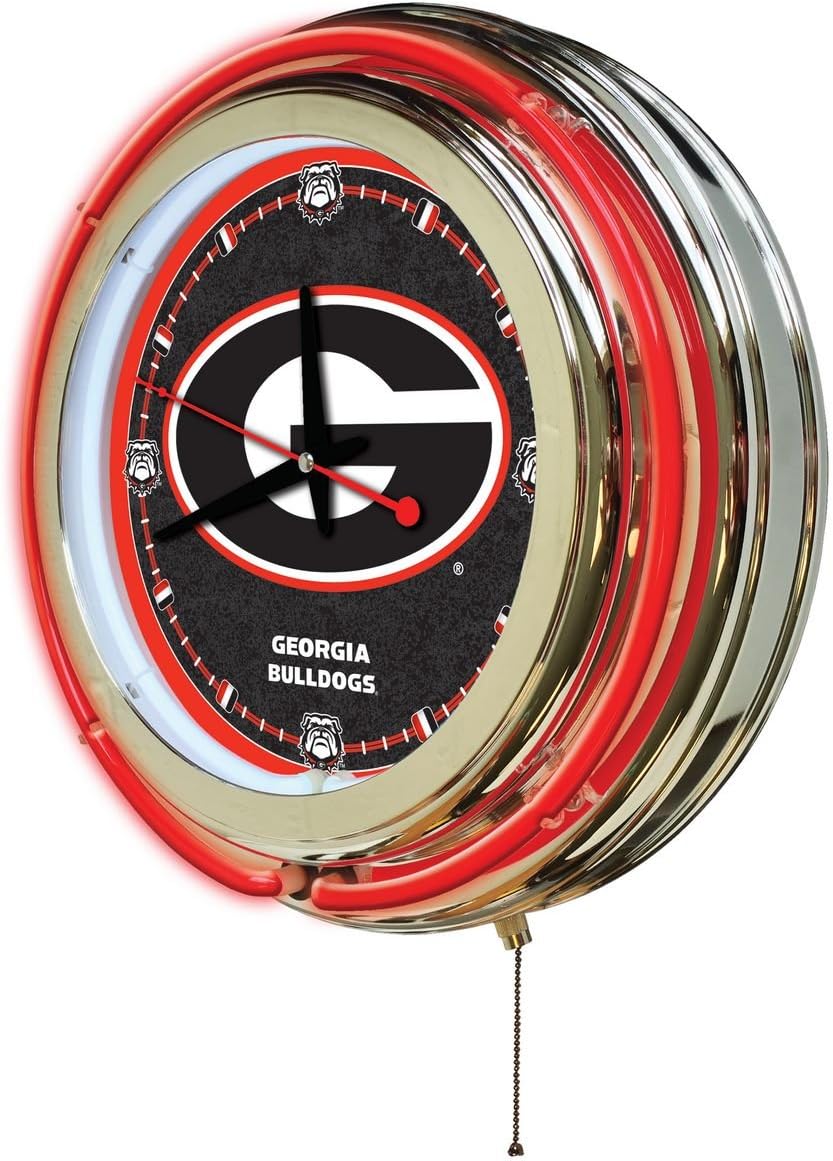 Holland Bar Stool Co. University of Georgia (G) 15" Double Neon Wall Clock