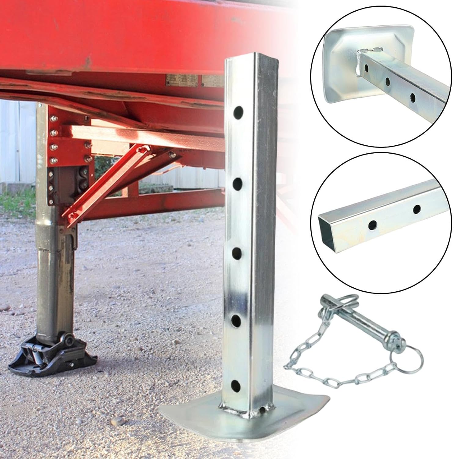 Jack Drop Leg Adjustable 7000lbs Capacity Attachment Heavy Duty Accessories Easy Installation Hardware Drop Leg Foot Stand, with Plug
