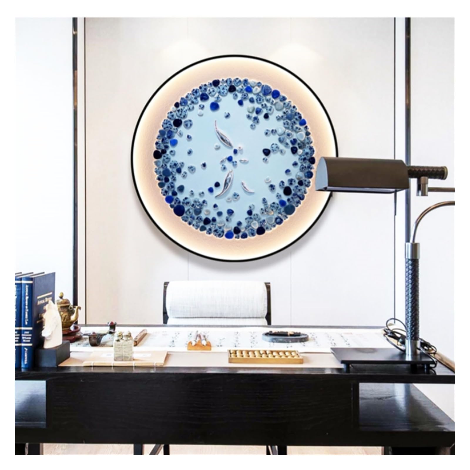 Luci da parete , Luci da parete a LED rotonde 3D di lusso Corridoio Casa Soggiorno Camera letto Lustro Appeso Pittura Illuminazione Lampada murale Decorazioni for la casa(Gold,NO DIMM WARM_A_DIAMETER)