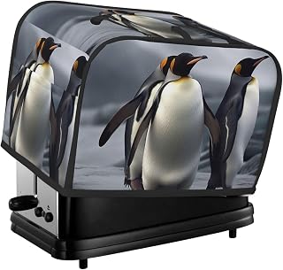 2 Slice Toaster Covers Quilted Bread Maker Cover Small Appliance Cover With Handle Funny Penguins Toasters Dust Cover For Home Table Kitchen Decor