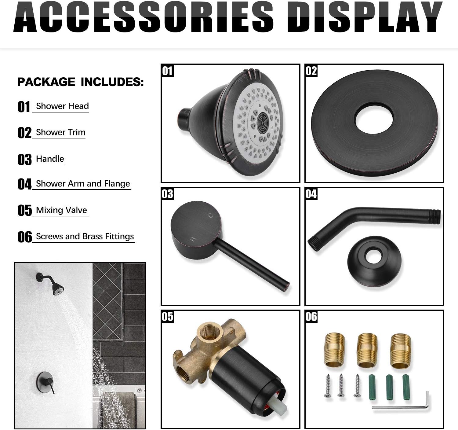 70% Off Discount BESTILL Wall Mounted Shower Faucet Set, Included Shower Valve With Trim and Shower Head Kit, Oil Rubbed Bronze Best Quality π₯ BESTILL Wall Mounted Shower Faucet Set, Included Shower Valve With Trim and Shower Head Kit, Oil Rubbed Bronze