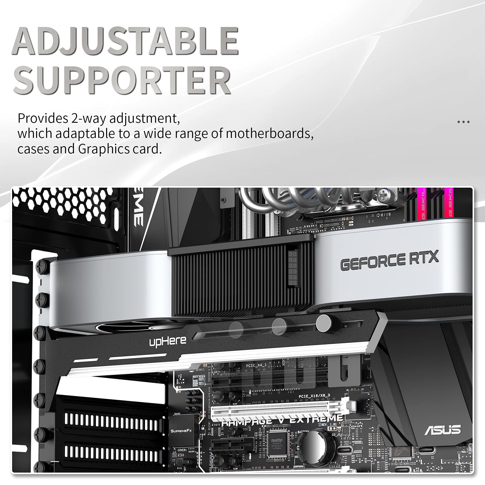 upHere G27654 Supporto per scheda grafica GPU Supporto per scheda video Supporto per tendine/custodia per supporto GPU Supporto per scheda grafica singola