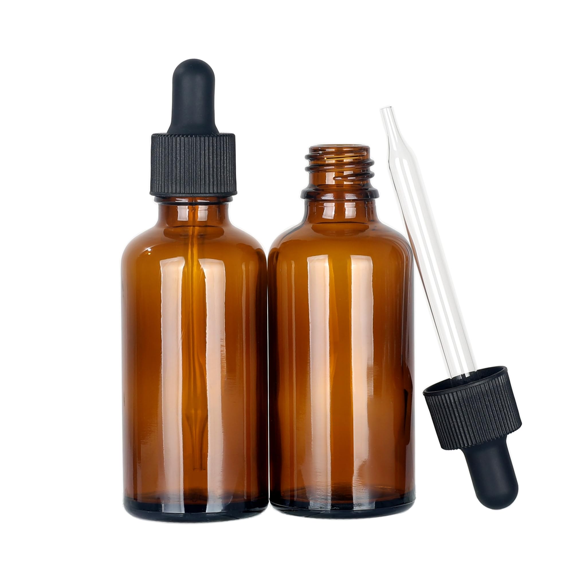Magic Season Brown Essential Oil Bottles - Amber / 50Ml With Droppers / 2 Pcs