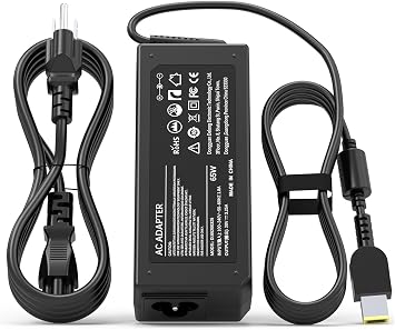 VUOHOEG 65W Laptop Charger Compatible with Lenovo ThinkPad L440 L450 L460 L540 T440 T450 T460 E440 E450 E550 E560 X240 X250 X260 Yellow Square Tip AC Adapter