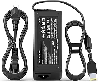 VUOHOEG 65W Laptop Charger Compatible with Lenovo ThinkPad L440 L450 L460 L540 T440 T450 T460 E440 E450 E550 E560 X240 X250 X260 Yellow Square Tip AC Adapter