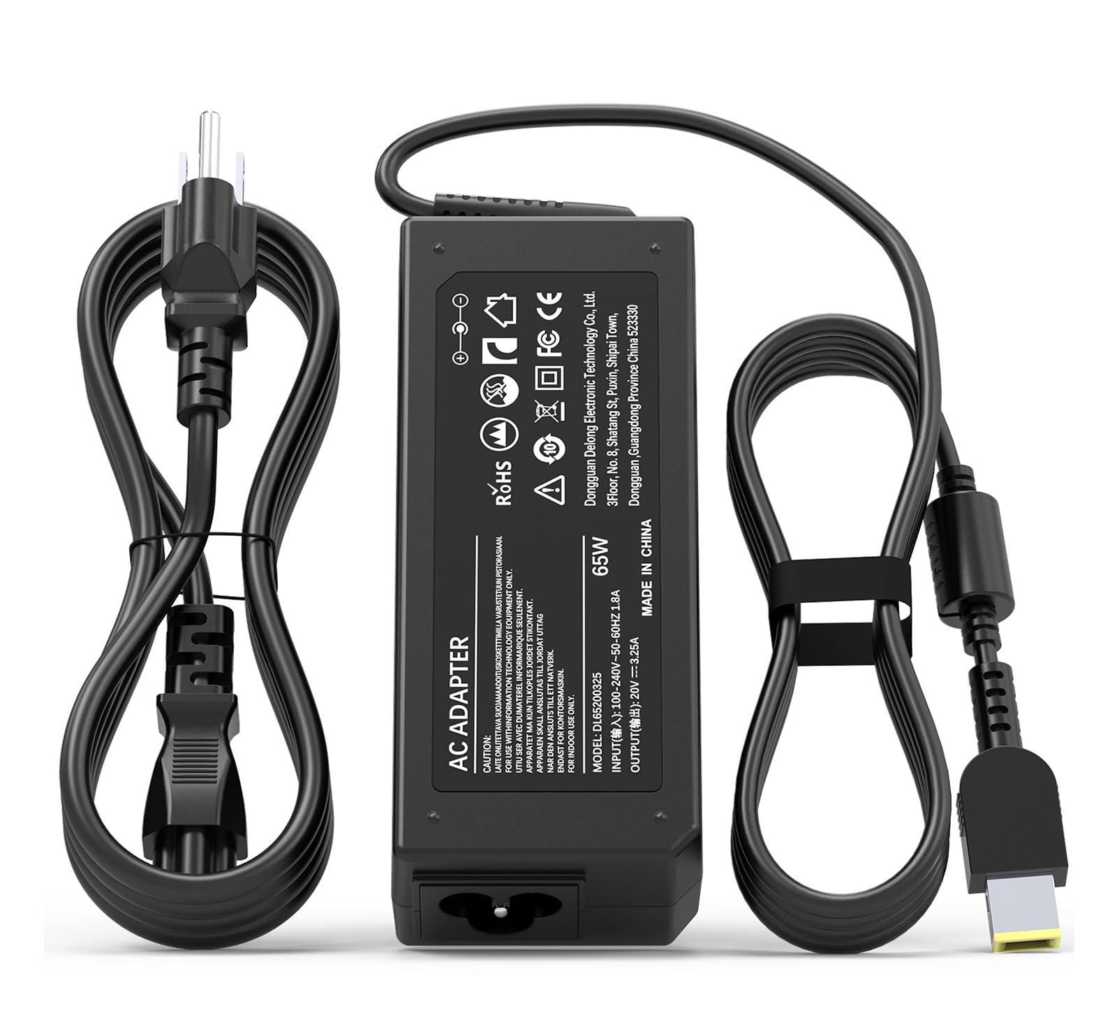 65W Lenovo ThinkPad Power Adapter 65W 20V AC Charger Adapter For Lenovo ThinkPad & IdeaPad Laptops (Square Slim Tip) 65W Laptop Charger - Foto 3