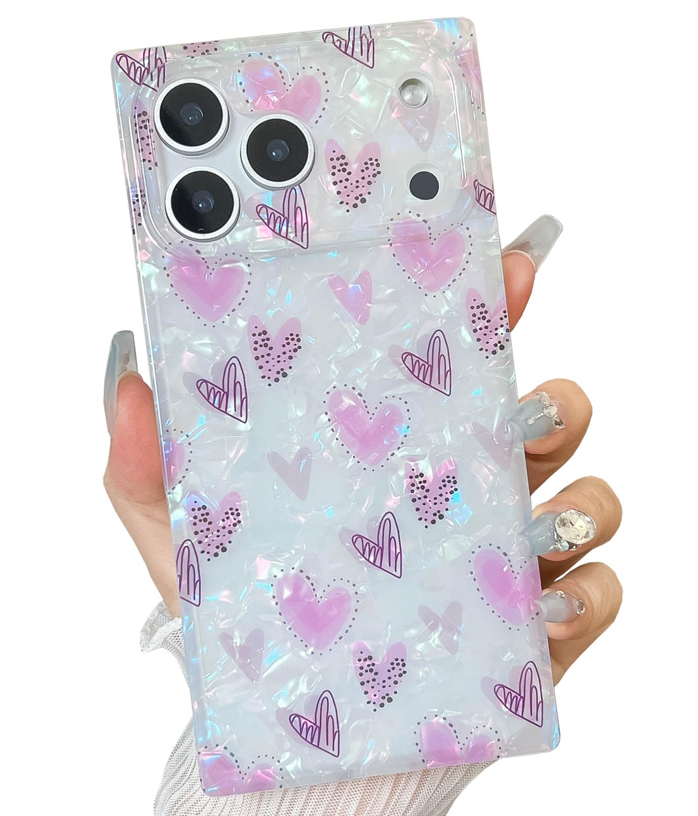Coque iPhone 17 Pro cœurs mignons rose idéale pour vos sorties