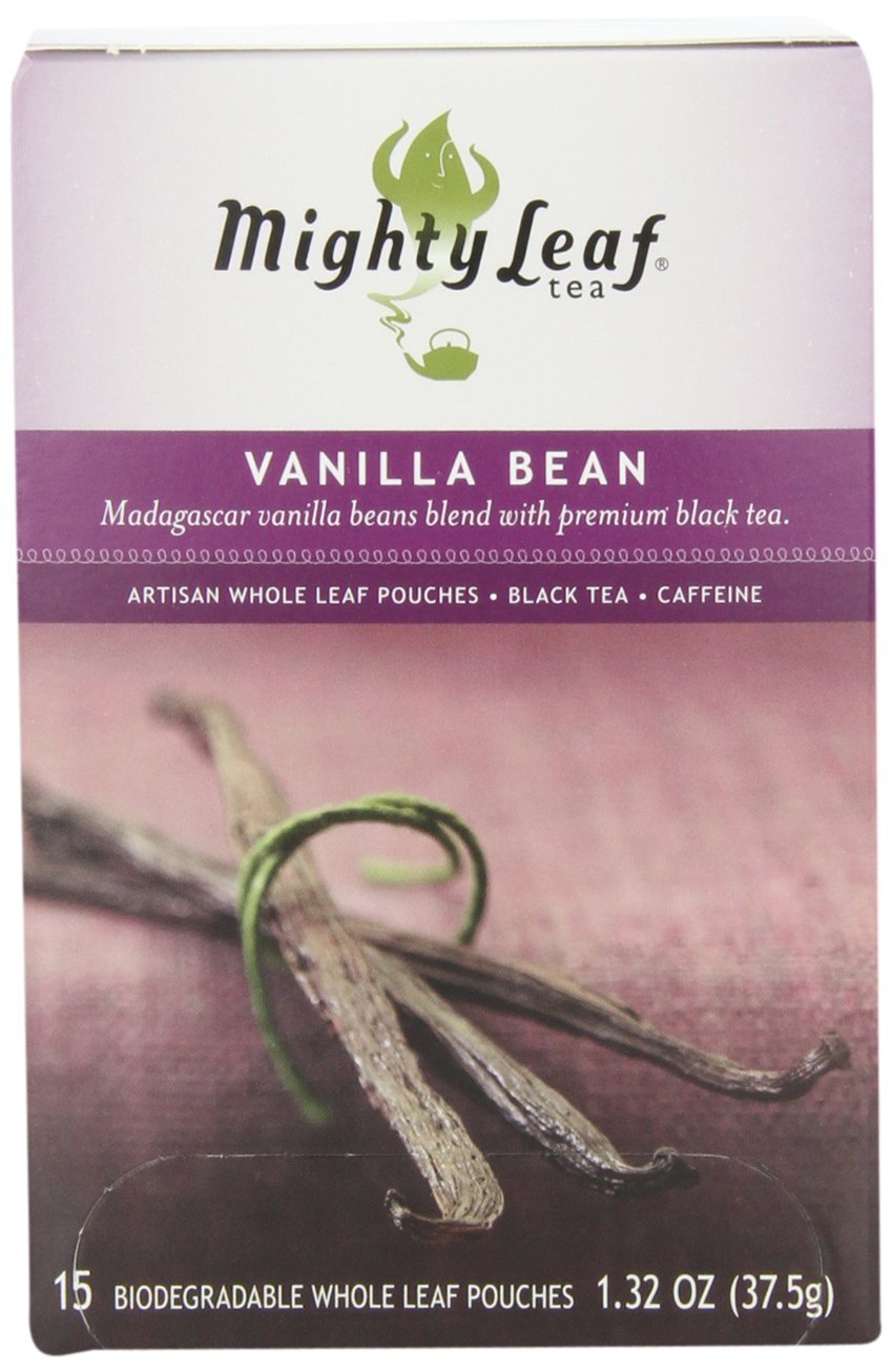 Mighty Leaf Vanilla Bean Black Tea, Rich and Creamy Flavor, 15 Silk Bags (Pack of 3)