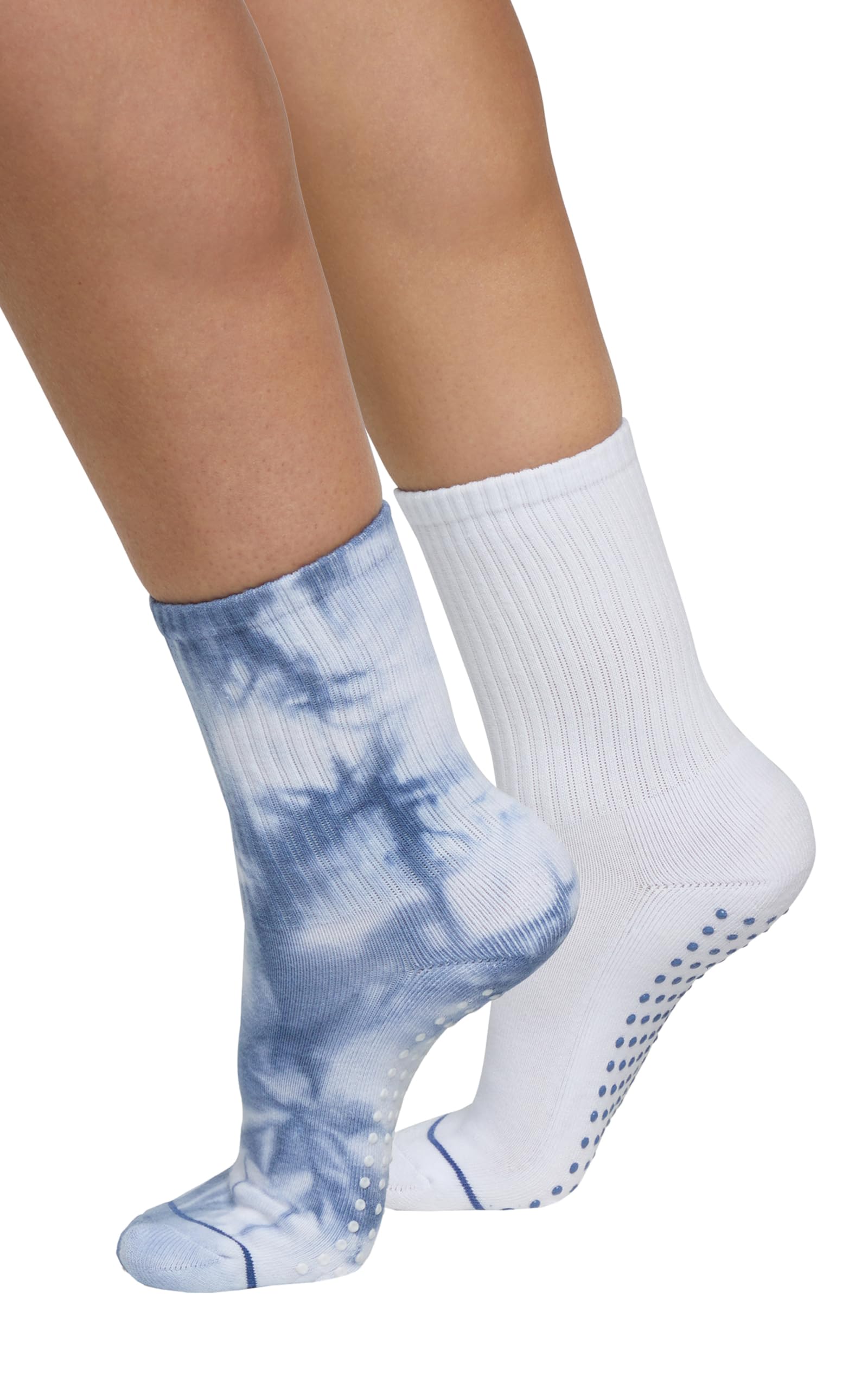 Wildfox Women's Kentucky Tie Dye Jenny Tie-Dye Crew Pilates Sock With Non-Slip Grip