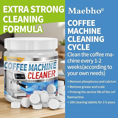 Miniatura 3 de Tabletas limpiadoras de cafetera de 100 pestañas, tabletas de limpieza descalcificadoras compatibles con Keurig, Ninja, Breville, Delonghi,